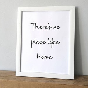 There&#39;s No Place Like Home unframed print | Home decor | Film quote | Home print | Living room | Wizard of Oz | Dorothy quote |
