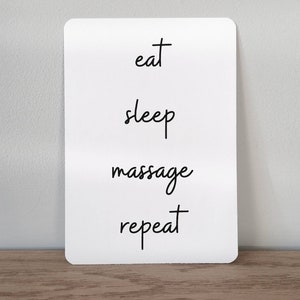 Eat Sleep Massage Repeat unframed print | Wall decor | Home print | Massage therapist | Spa decor | Wall print |