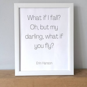 What If I Fall unframed print | Home decor | Inspirational print | Quote print | Home print | Inspirational gift | Erin Hanson |