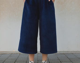 Wide leg cord pants Kulik. Womens wide cord pants. Corduroy trousers for woman. Wide wale corduroy pants.