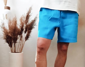 Heren Linnen Ondergoed Boxershorts 100% puur verzacht Linnen Boxershorts voor de mens, Mannen Linnen Homewear Pyjama Shorts Boxershorts voor Hem