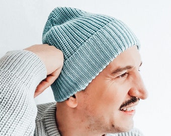 Merino wool Knitted Hat. Winter Merino Accesories. Merino Wool Knit Beanie Hat. Knitted Cuffed Beanie Wool Hat Unisex Gifts for Him & Her