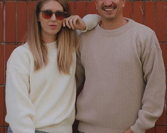 Merino Wool Oversized Knit Sweater: Ethical Unisex Jumper