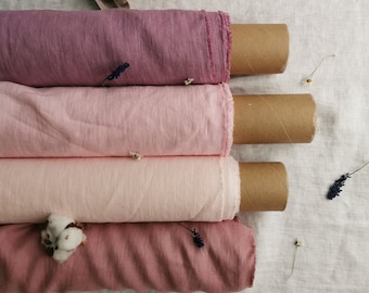 Tissu en lin au mètre / yard 40 couleurs de lin pur, tissu en lin 100% naturel. Lin de poids moyen, lavé et adouci. Tissu de lin pour la couture