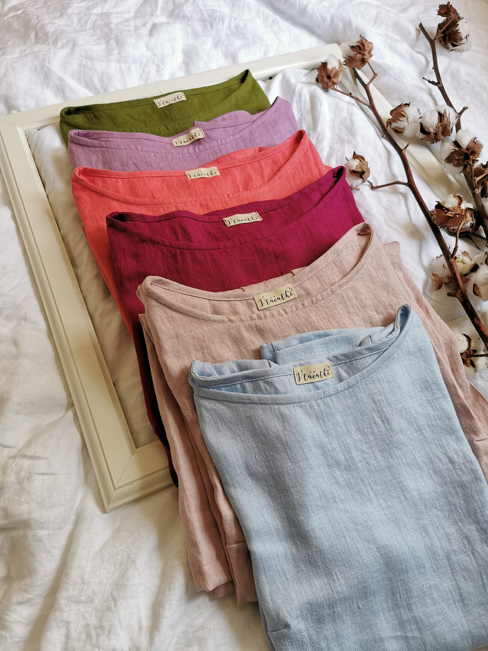 100 Linen Tee Trendy Long Sleeve Shirt Handmade Natural Linen Etsy