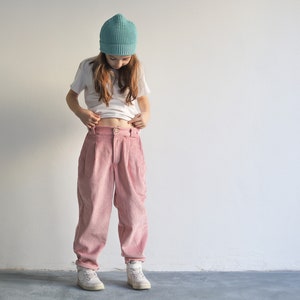 100% Cotton Corduroy Pants Washed Cord Fabric Trousers for Kids 90s Style Cord Pants for a Girl or Boy. Wideleg Pants for Children.