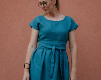 Oversized Linen Dress – Myšiarka Loose Women’s Linen Dress | Relaxed Boho Style, Sustainable, Handmade in Slovakia - Nest of linen