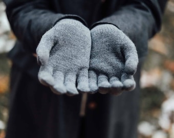 Handschuhe aus 100% Merinowolle - TouchScreen. Warmes und gemütliches Winter-Accessoires - Einheitsgröße für Erwachsene. Maschinenwaschbar.