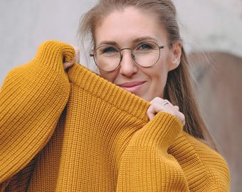 10 colors Merino Wool Oversized Knit Sweater: Ethical Unisex Pullover
