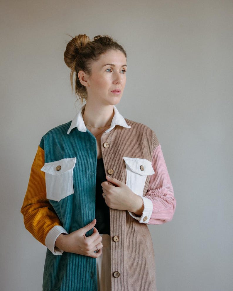 Oversized Cotton Corduroy Shacket: Retro Workwear Jacket image 8
