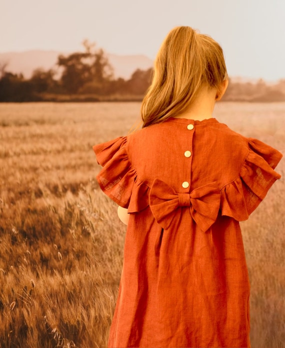 yellow linen dress with sleeves Linen Wrap Dress Eliana Spicy Yellow main image 0