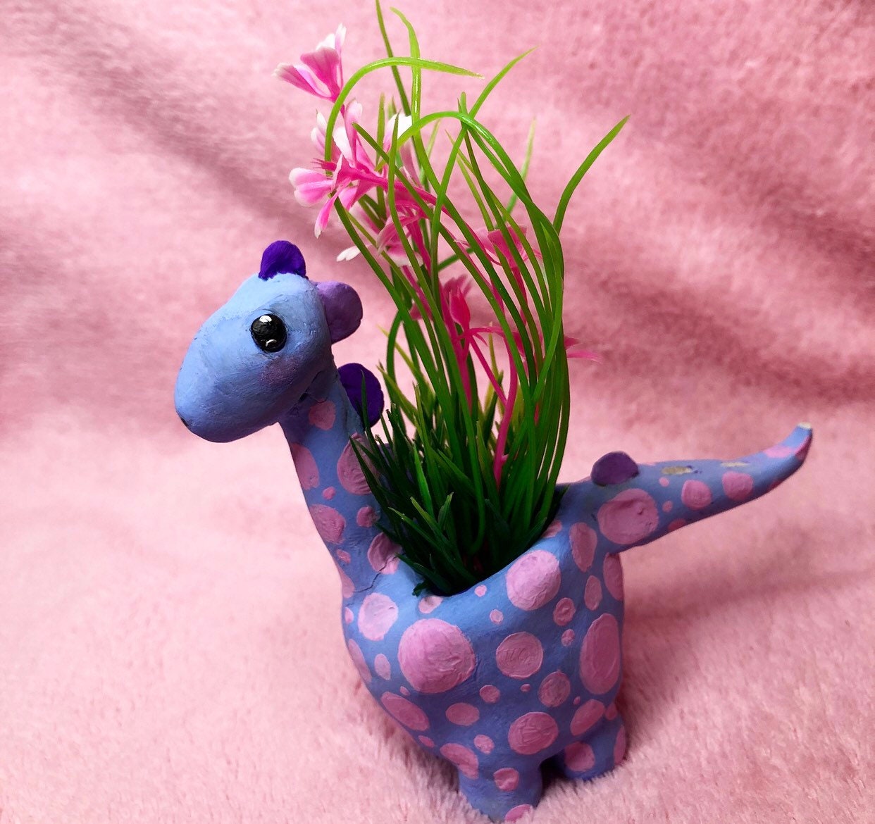 Handmade clay dinosaur plant pot Etsy