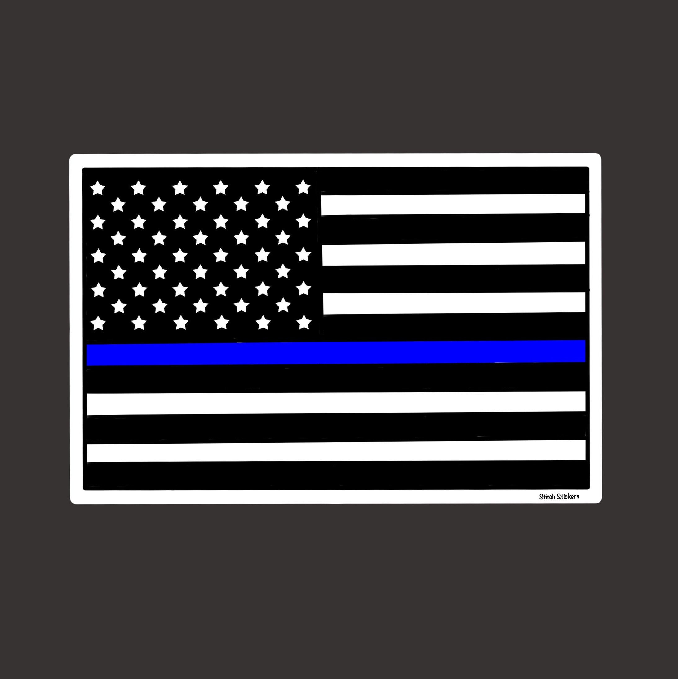 Thin Blue Line Flag Sticker Thin Blue Line Flag Decal thin Etsy