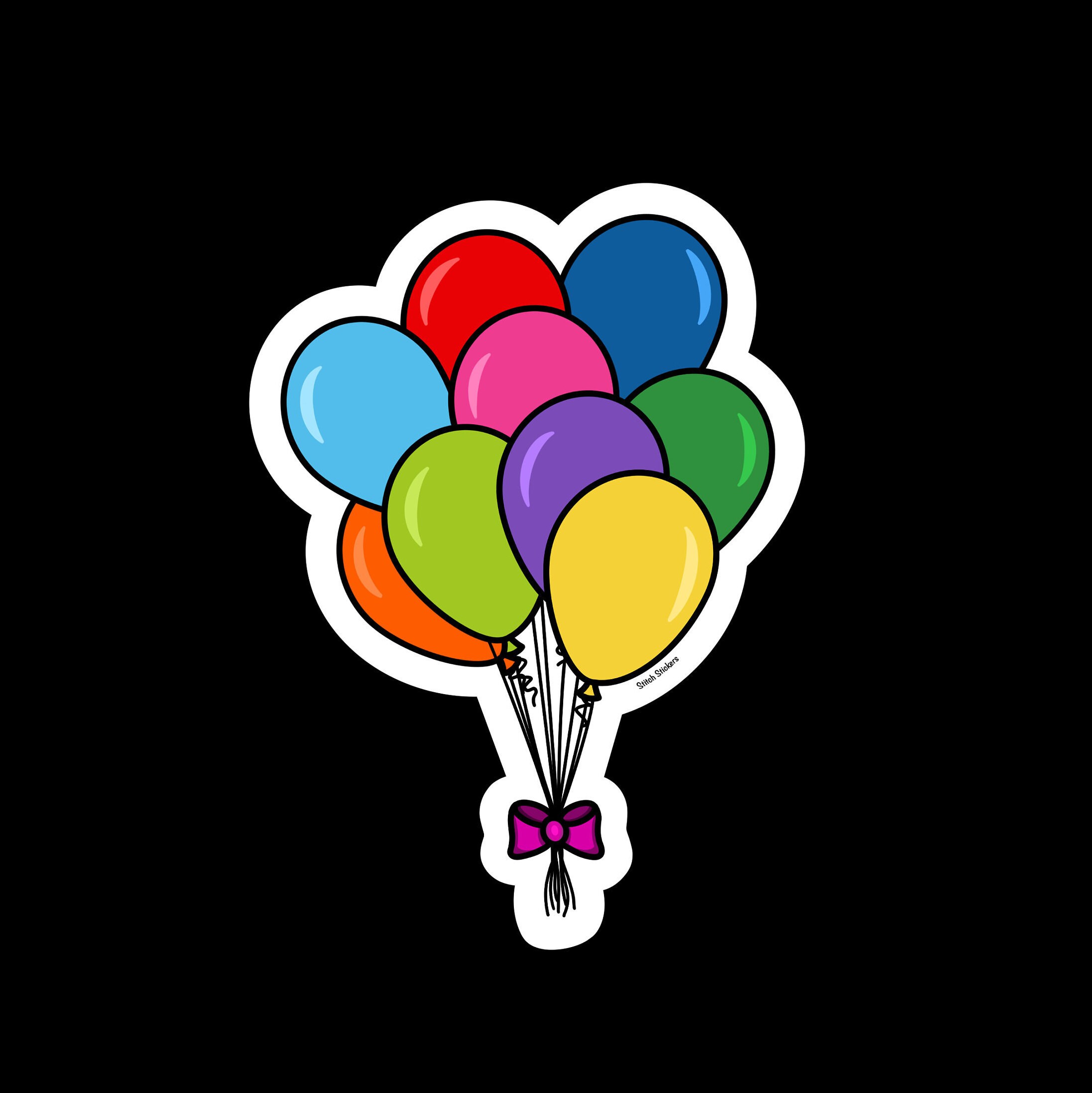 Balloons Sticker Birthday Balloons Sticker Birthday Etsy