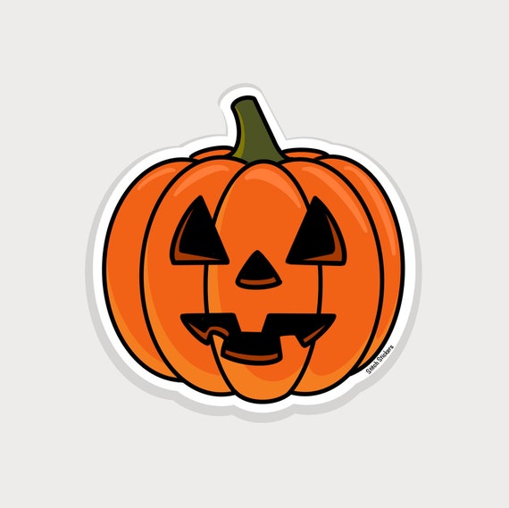 Jack-O-Lantern Pumpkin Sticker Halloween Pumpkin Sticker | Etsy