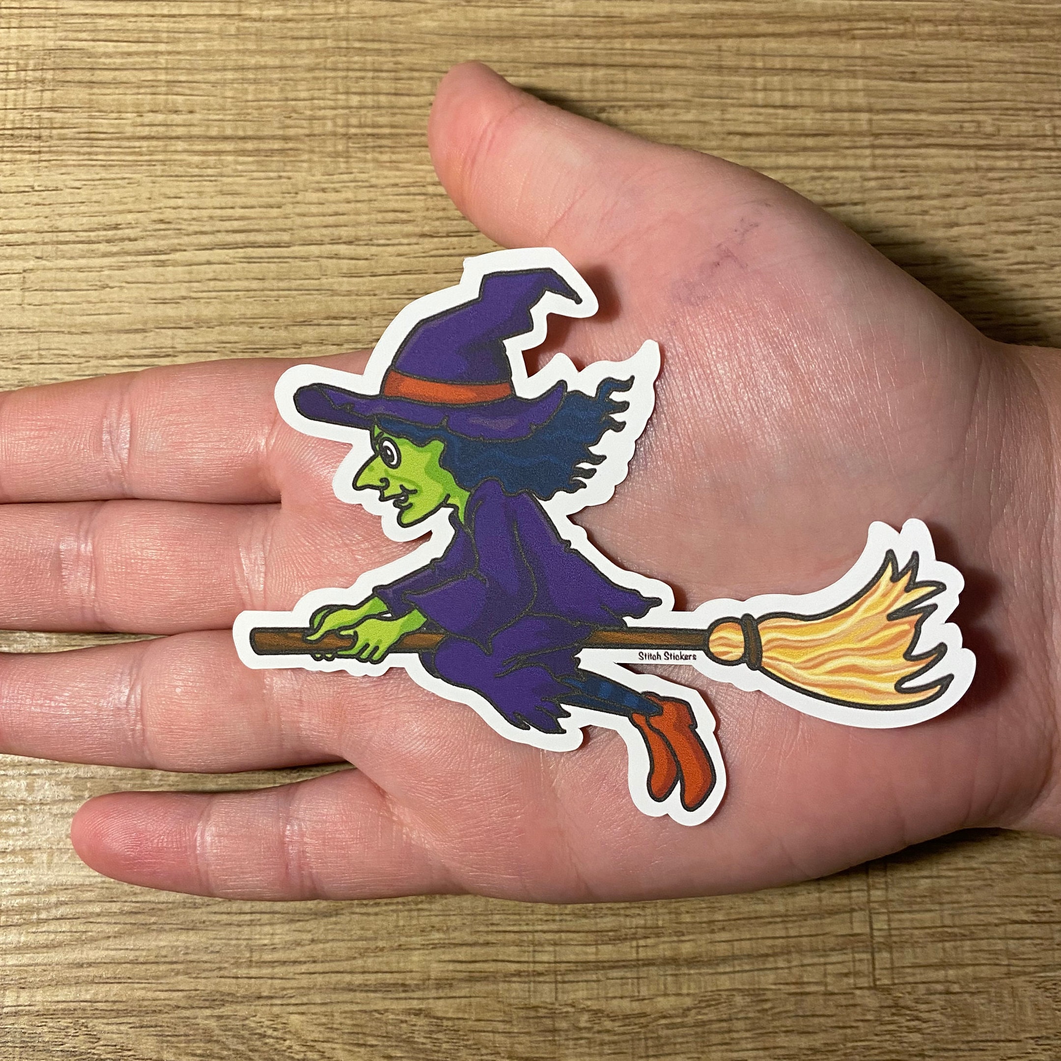 Witch Sticker Witch Vinyl Sticker Halloween Vinyl Sticker Etsy