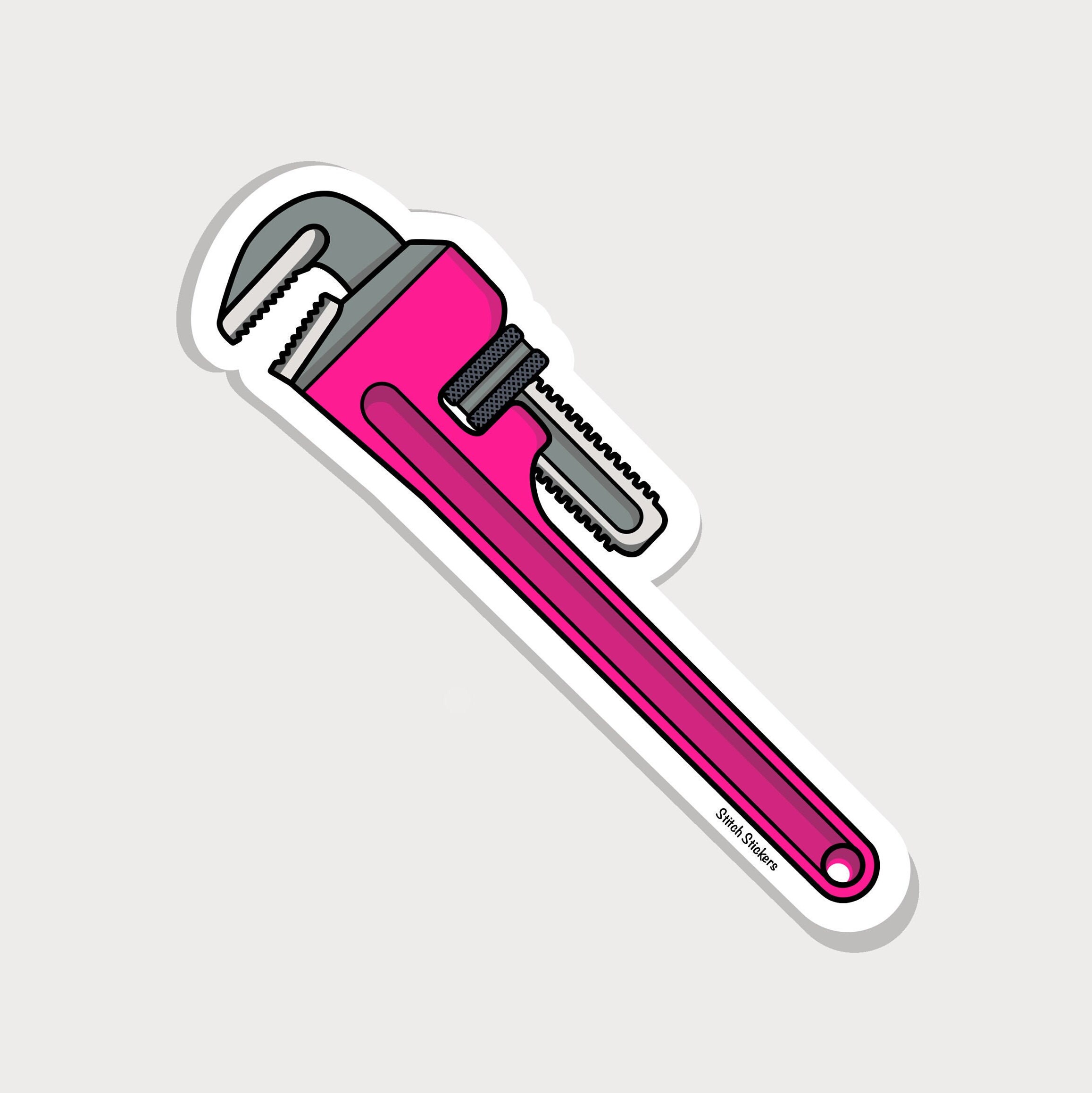 Pipe Wrench Sticker Pink Pipe Wrench Sticker Wrench Etsy
