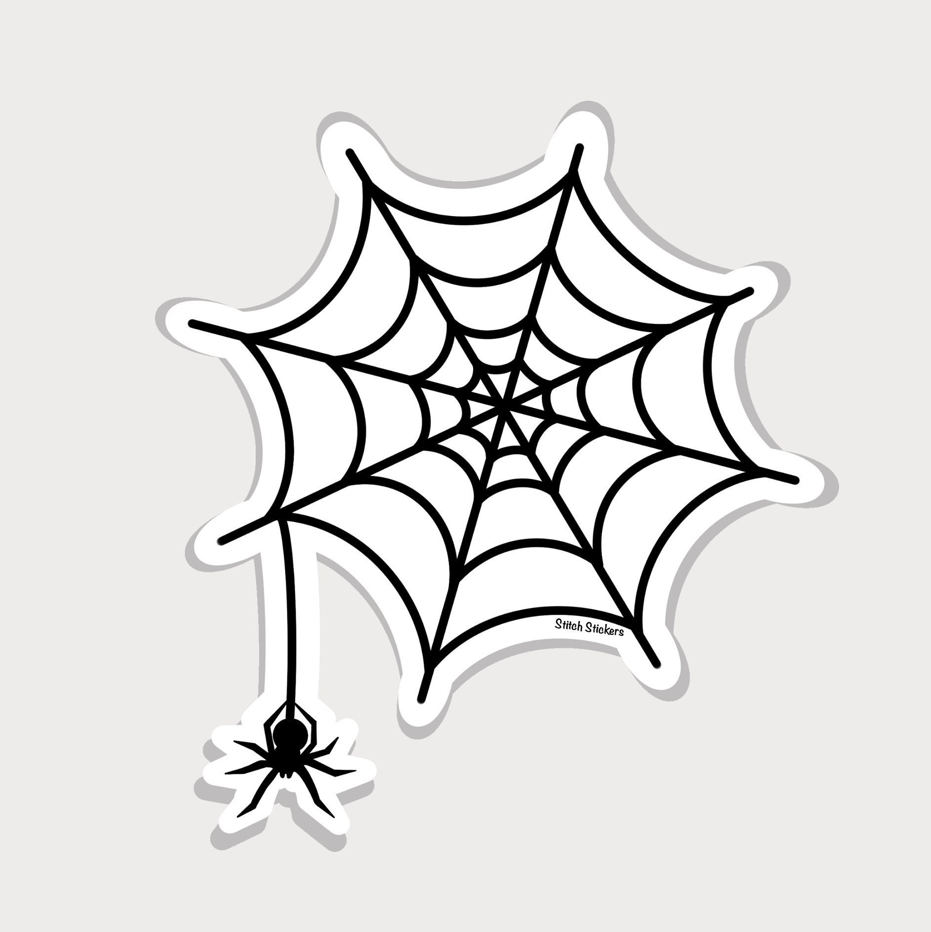 Spider Web Sticker Spider Sticker Halloween Sticker | Etsy