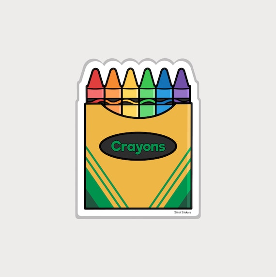 Crayons Sticker Crayon Box Sticker Rainbow Crayons Sticker - Etsy