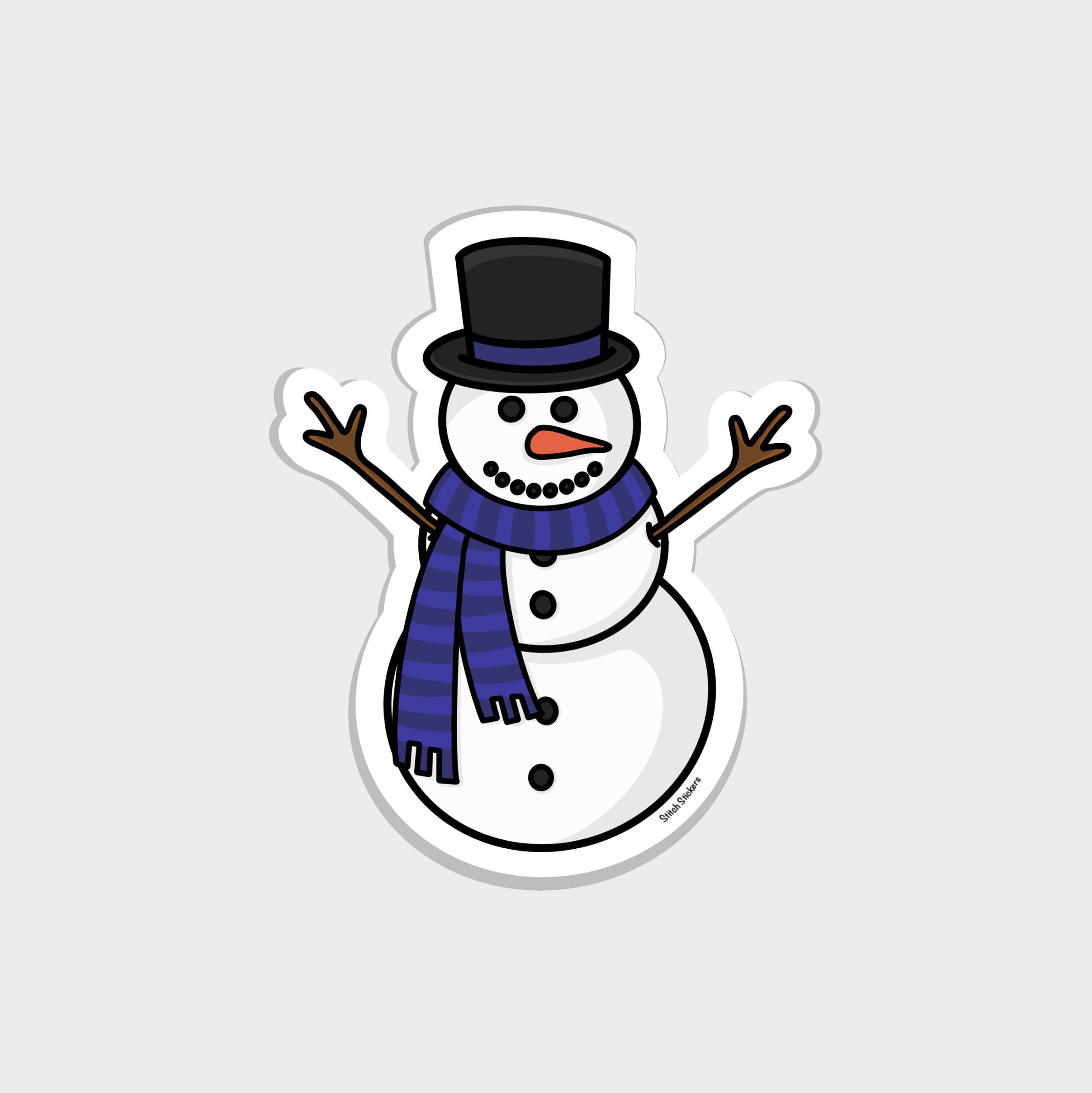Snowman Sticker Cute Snowman Sticker Winter Snowman Etsy