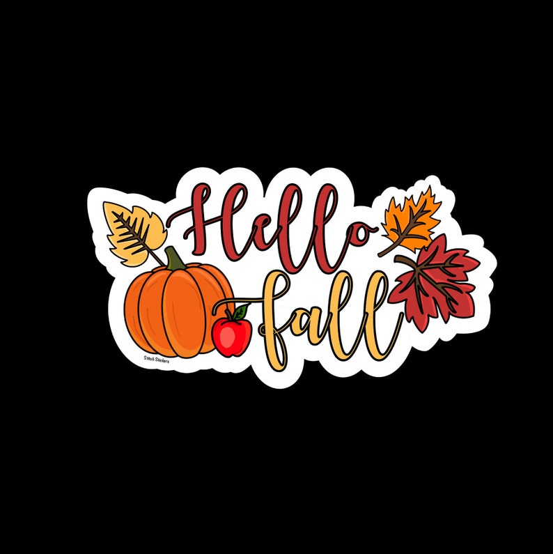 Hello Fall Sticker Fall Sticker Fall Laptop Decal Etsy