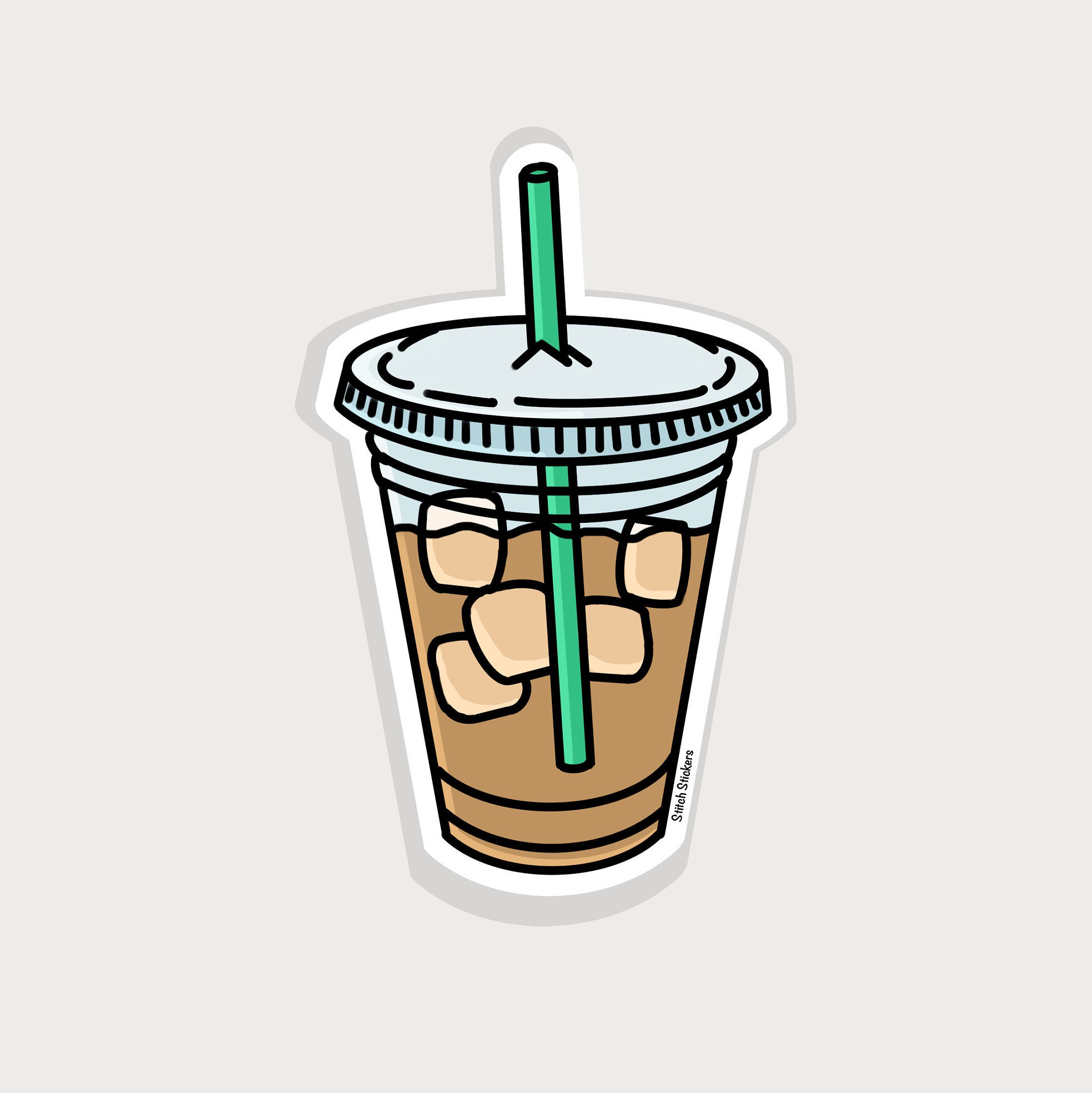 Iced Coffee Sticker Vinyl Coffee Sticker Coffee Sticker Etsy
