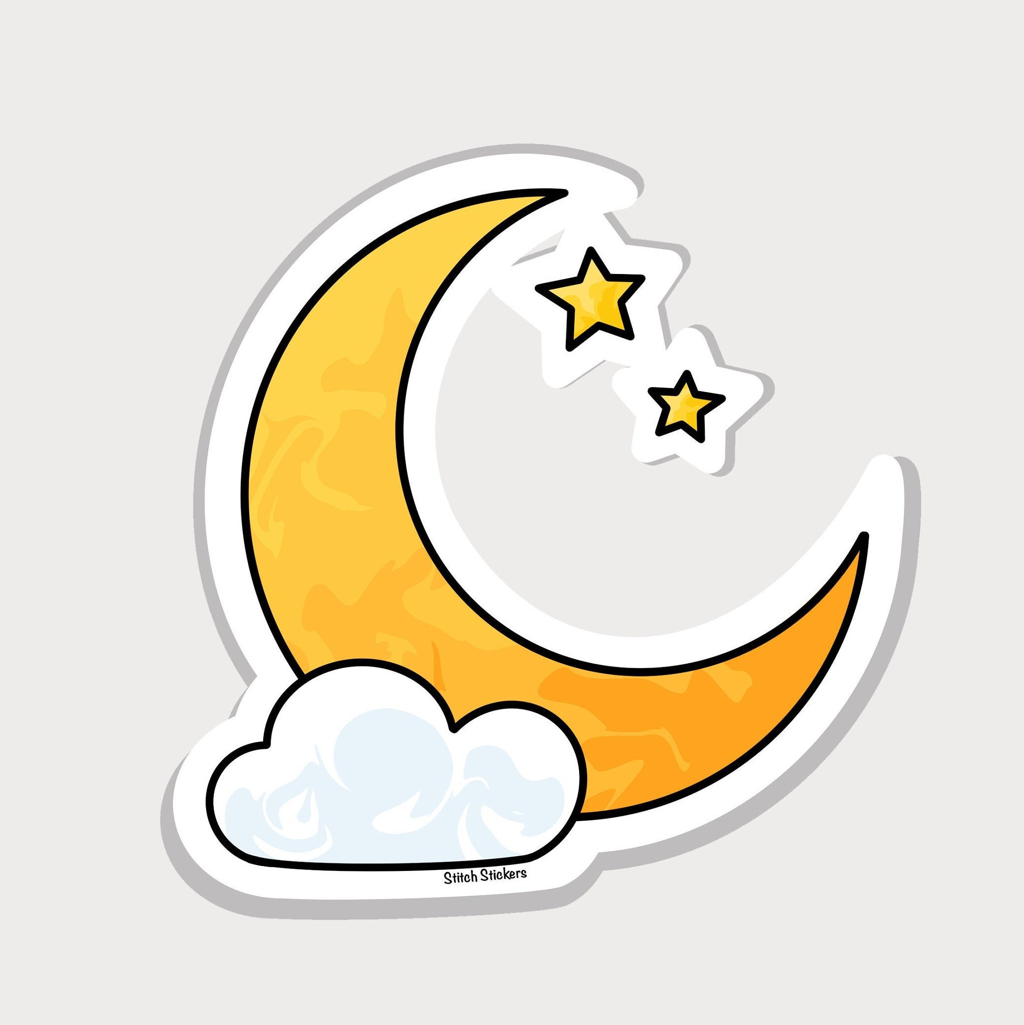 moon sticker moon and stars sticker moon laptop decal
