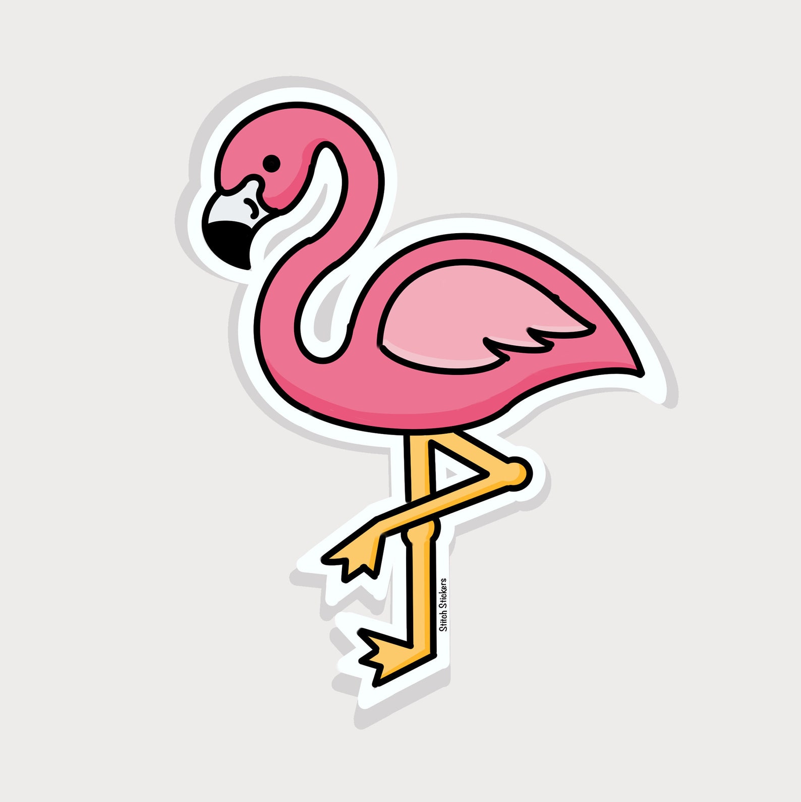 Flamingo Sticker Flamingo Laptop Decal Animal Sticker Etsy