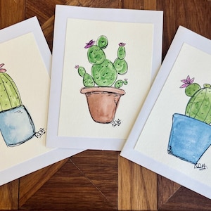 Hand Painted Watercolour Cards - Set of 3
