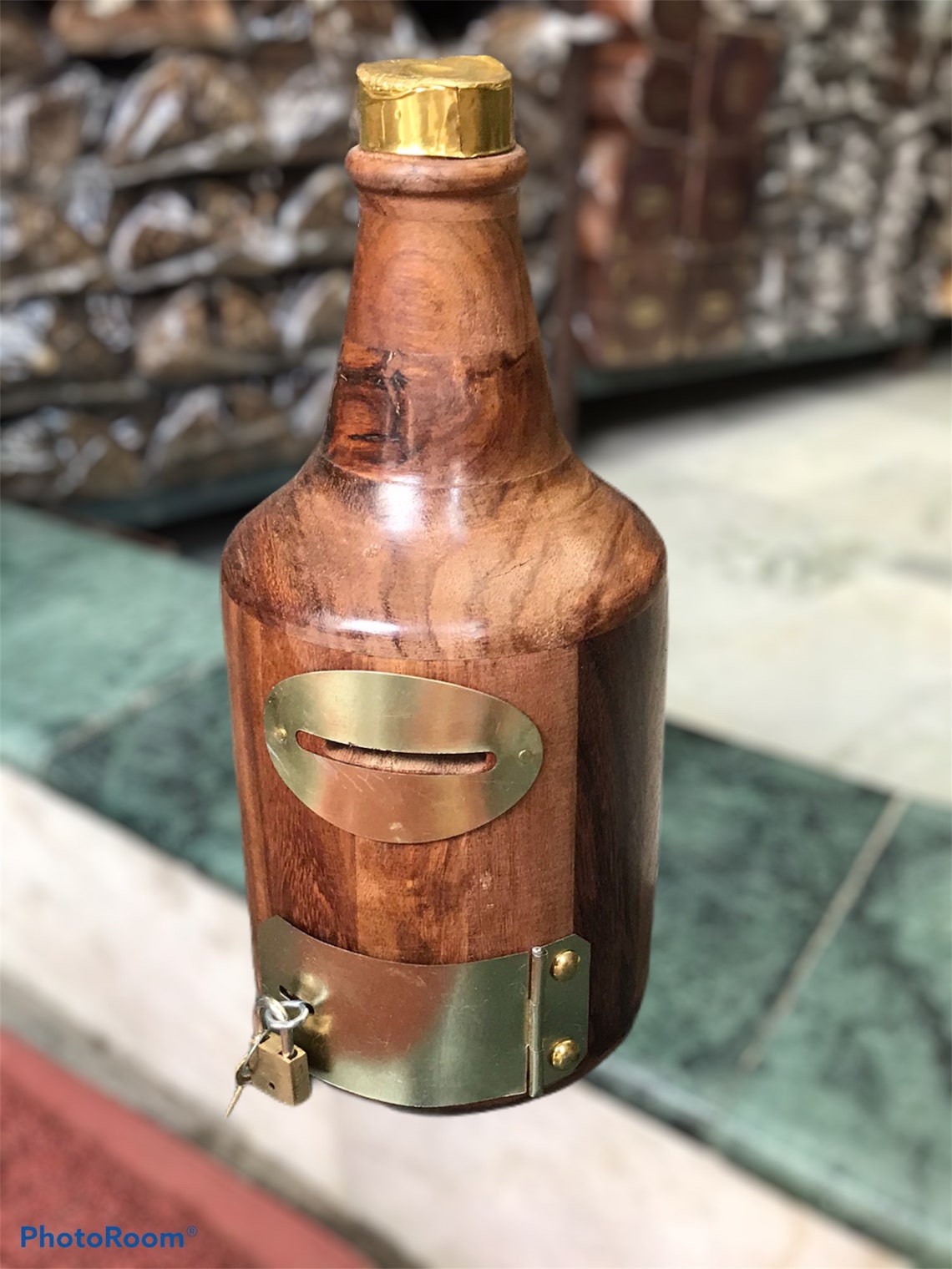 Beer Bottle Shaped Money Bank Coin Bank with lock installed. Etsy