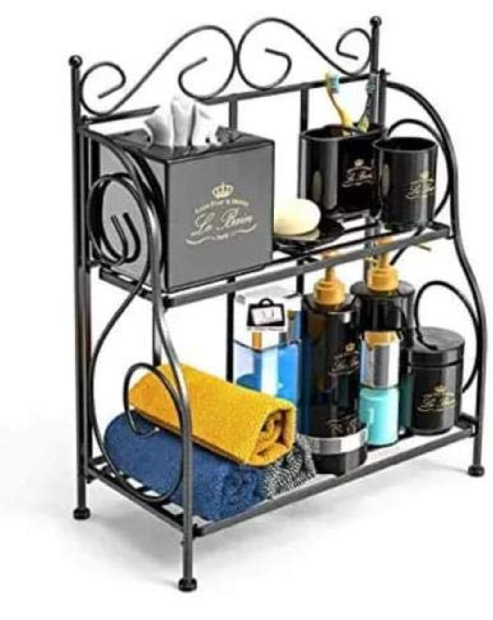 Iron Storage Rack Pure HANDMADE Large 2 tier Stand/Holder Etsy