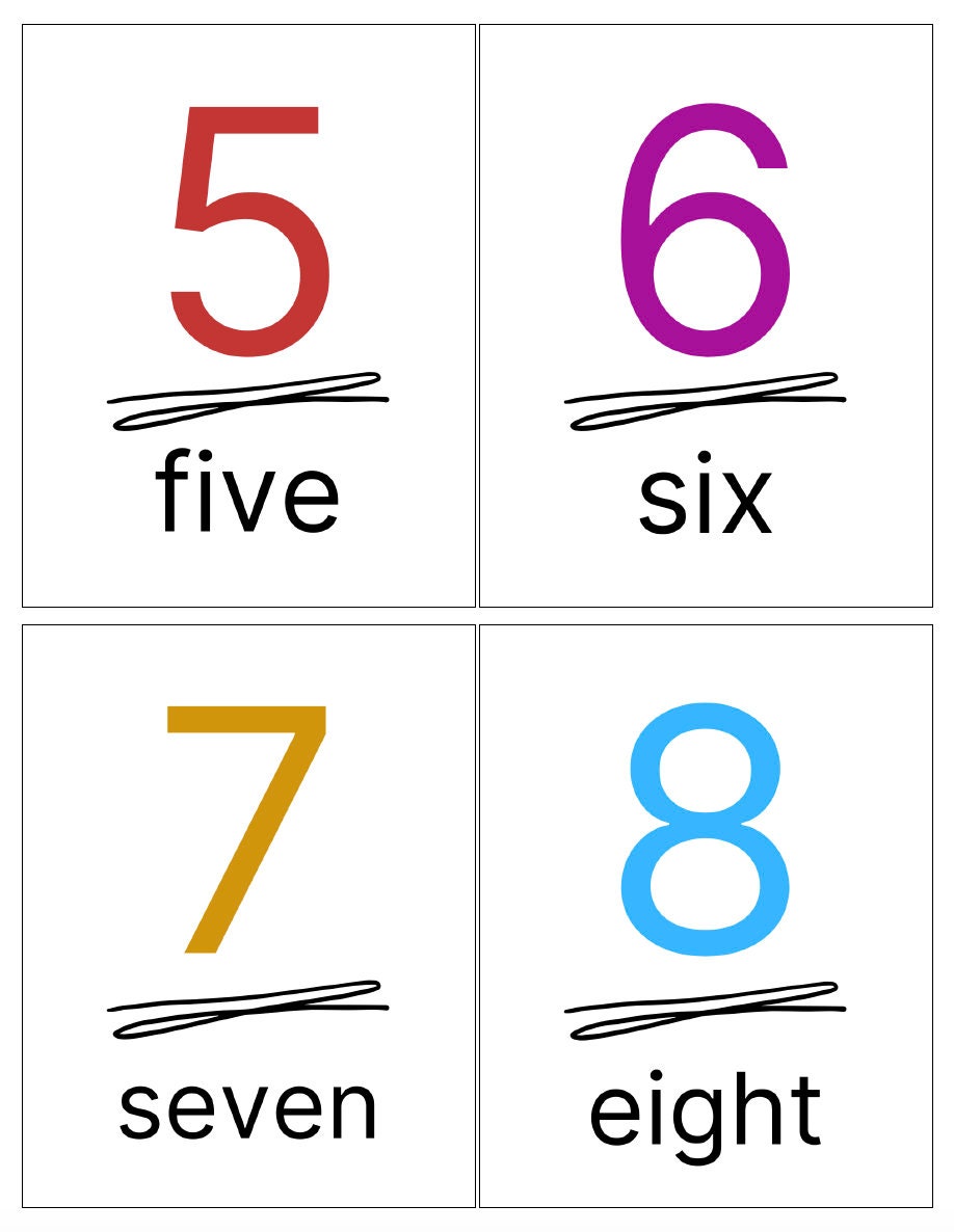 Number Flashcards 150 Printable Etsy
