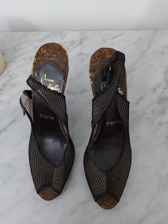 Louboutin Net Sandals and High Heel 40 Etsy Canada