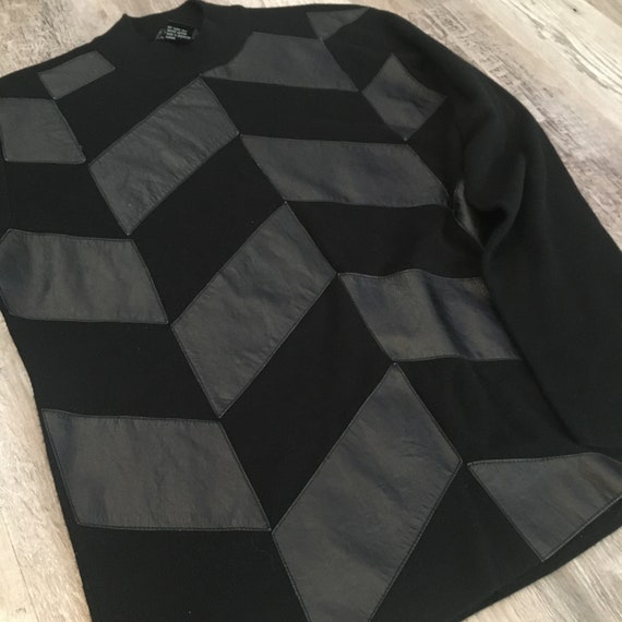 90s Herringbone Patchwork Sweater