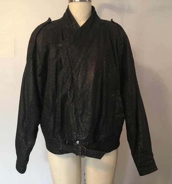Batwing Leather Bomber Jacket