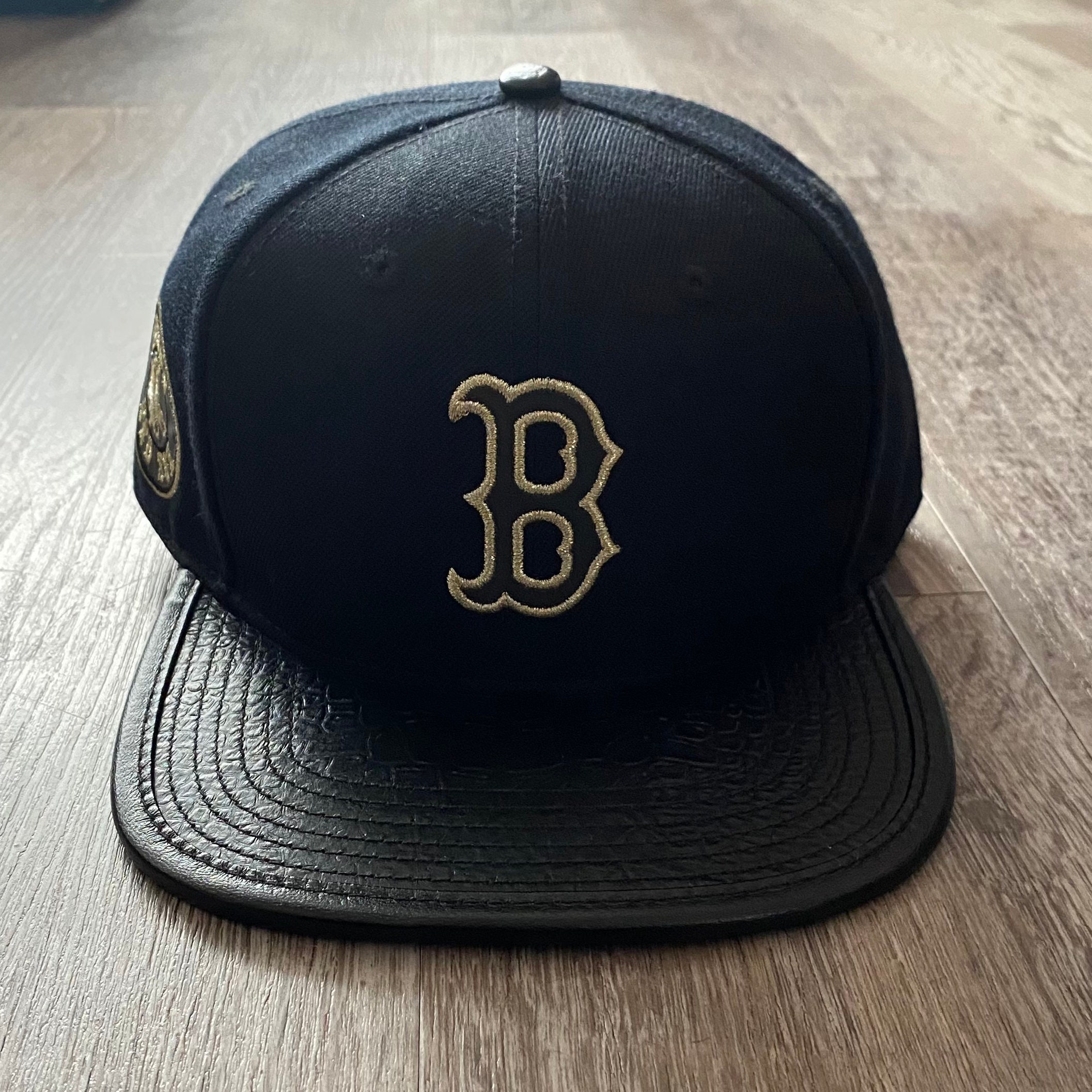 leather red sox hat