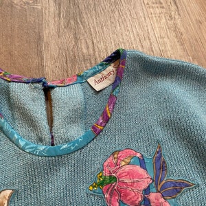 Vintage 70s Floral Appliqué Sweater image 6