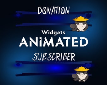 Animated Cat Widgets for stream | Twitch Widget | Widget stream | Donation and Subscriber Widgets | Animated Stream Alerts