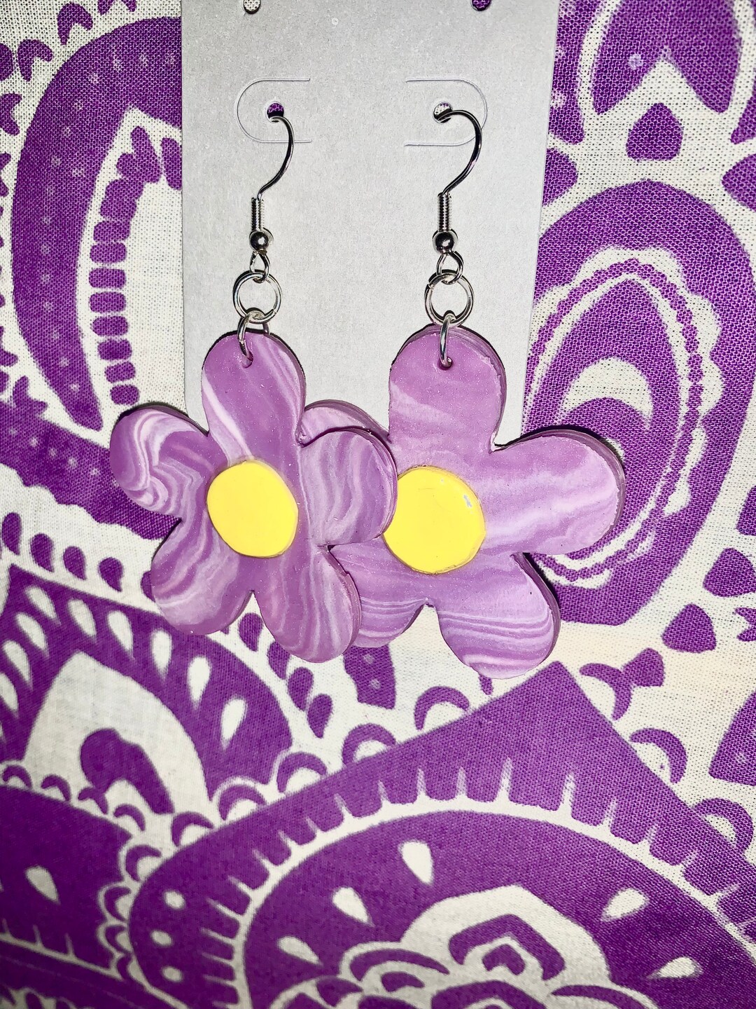 Polymer Clay Retro Flower Earrings Etsy UK