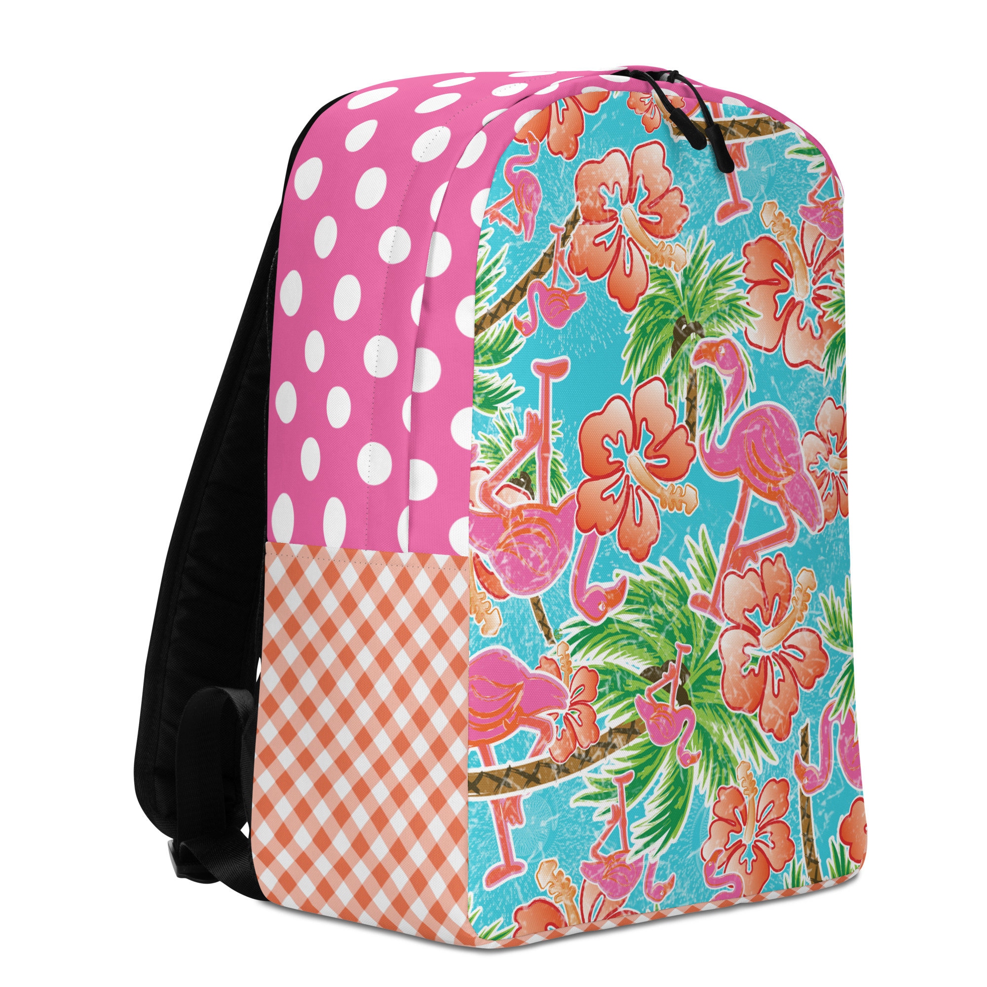 Preppy Back Pac Preppy Pink Flamingo Back Pack Minimalist Backpack - Etsy
