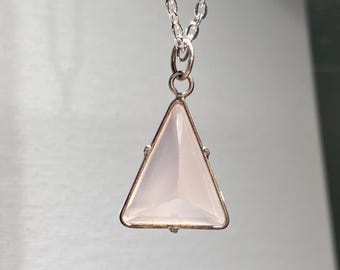 4.2g | Natural AA-Grade Rose Quartz Crystal Pendant in 925 Silver | 20" Chain