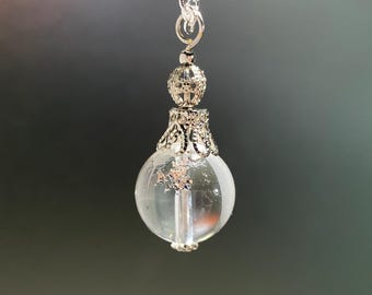 5.6g | Natural A-Grade Clear Quartz Crystal Pendant with Natural Inclusions | 20" Chain