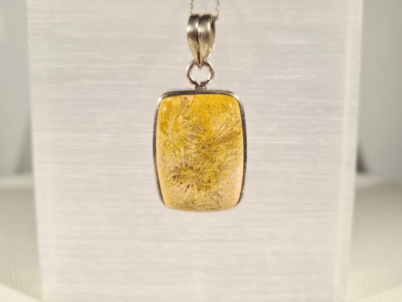 Coral Fossil Agate Pendant: Sterling Silver Neckl… - image 1
