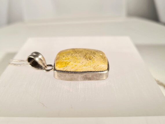 Coral Fossil Agate Pendant: Sterling Silver Neckl… - image 7