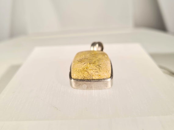 Coral Fossil Agate Pendant: Sterling Silver Neckl… - image 6
