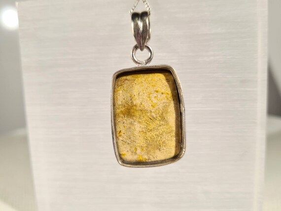 Coral Fossil Agate Pendant: Sterling Silver Neckl… - image 4