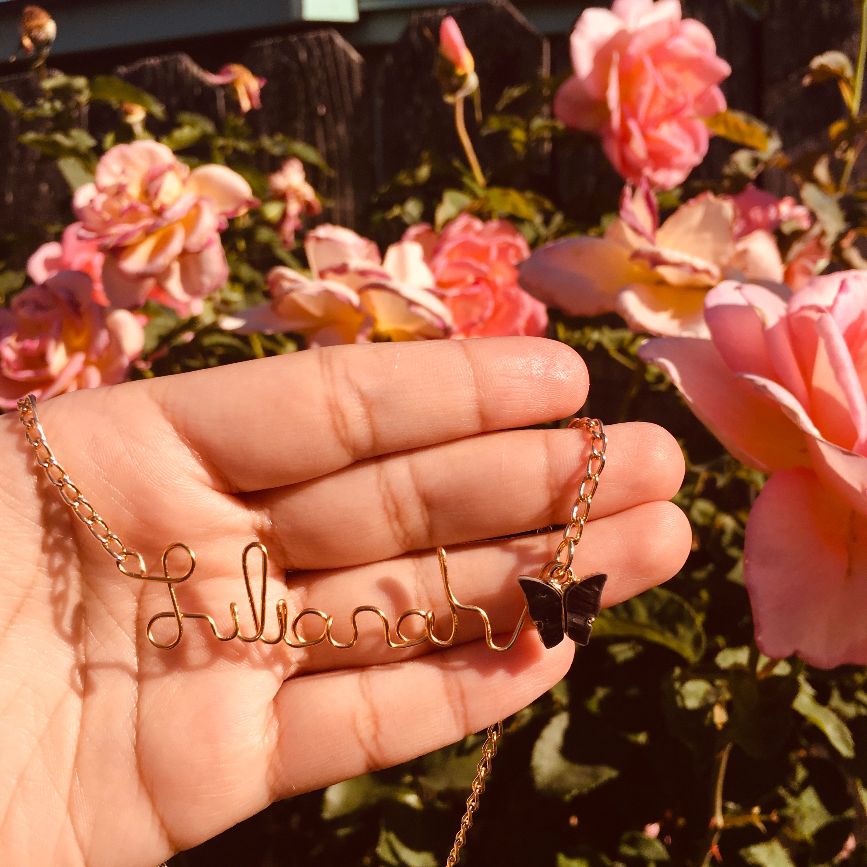 Custom wire name necklace/ personalized necklace / name | Etsy