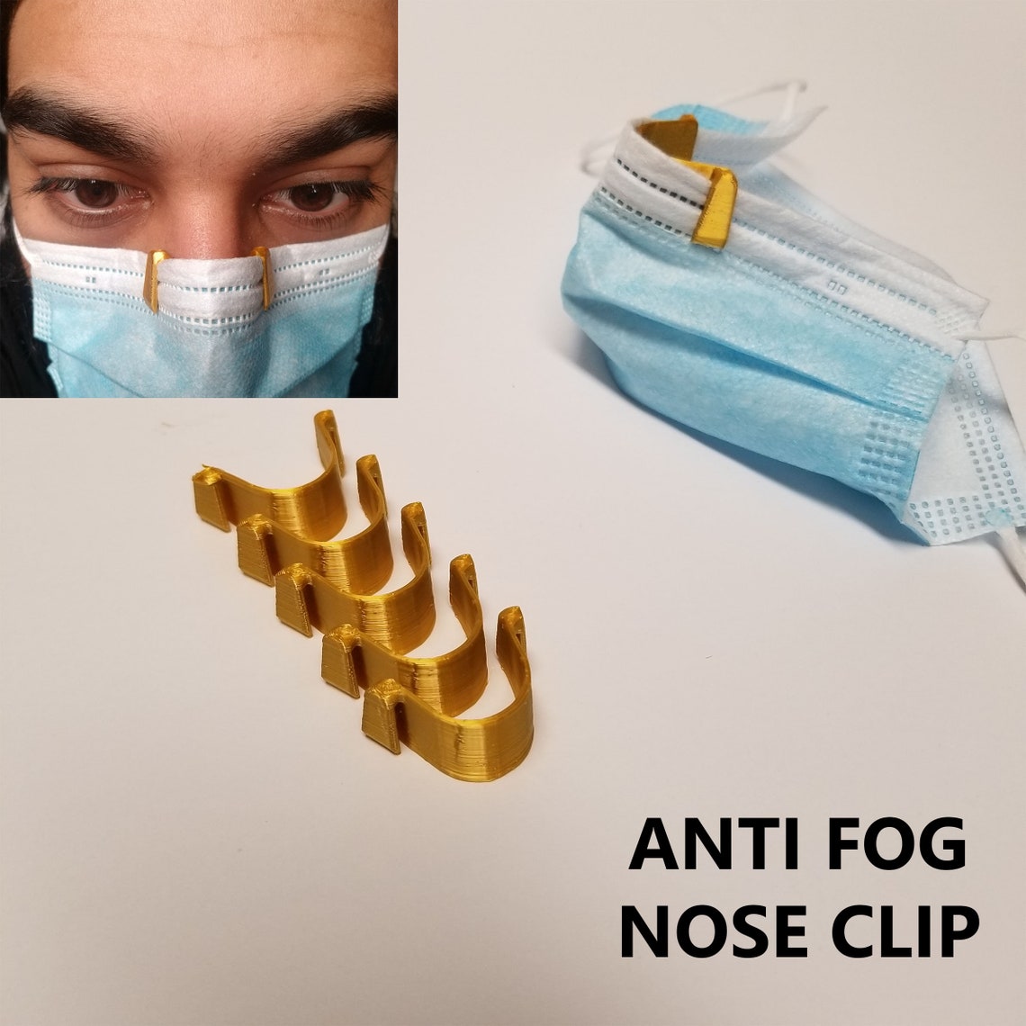 AntiFog Nose Clips for Face Mask Gold Etsy