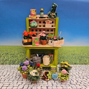 Dollhouse Miniature Pflanztisch 1:12 Puppenstube Pflanzen Blumen Plants Garden Garten Flowers Table Miniatur Geranium Spring Samen Frühling 2