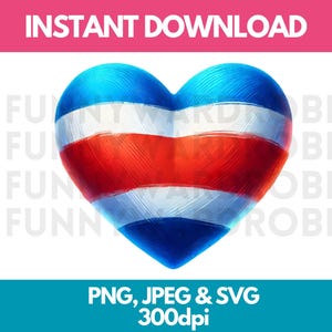 Clipart acquerello della bandiera del Costa Rica a forma di cuore (download digitale)